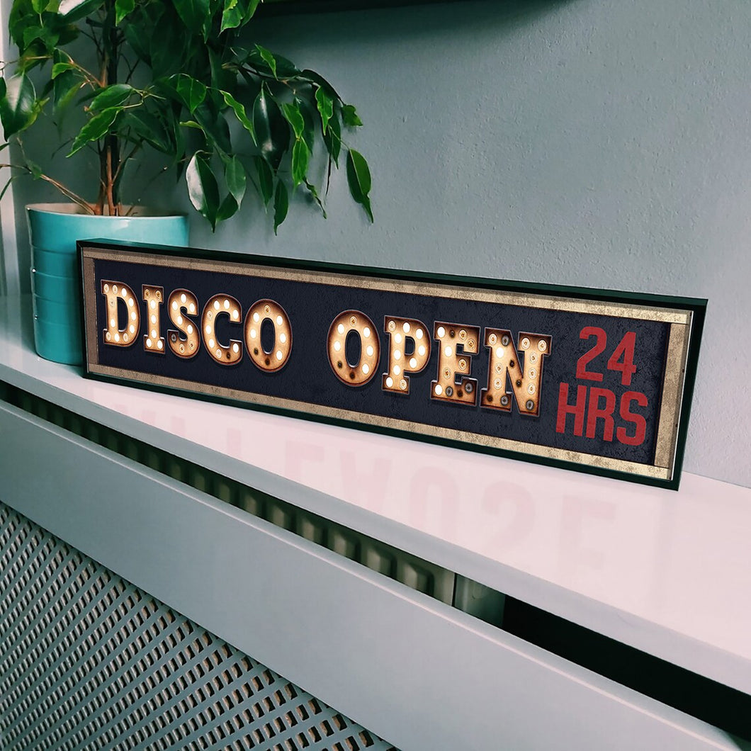 Disco Open Framed Metal Print