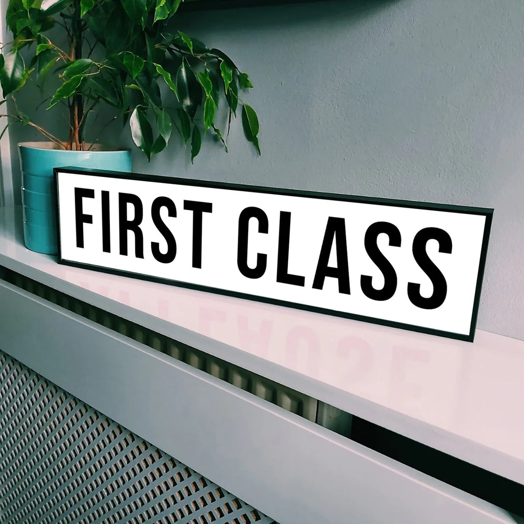 First Class Framed Metal Print