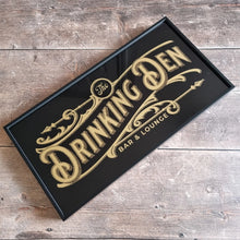Load image into Gallery viewer, Gold // Silver Vintage style Drinking Den Sign
