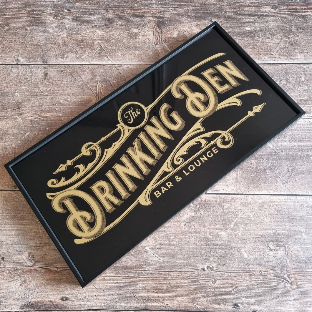 Gold // Silver Vintage style Drinking Den Sign