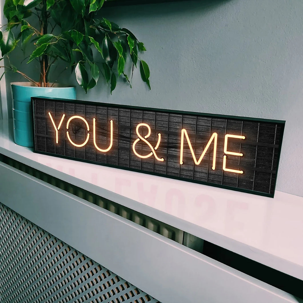 You & Me : Neon Style Metal Print