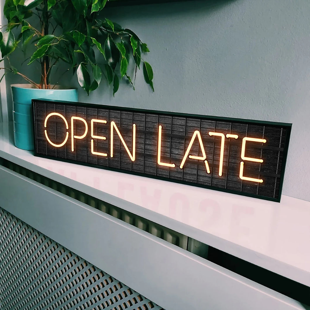 Open Late : Neon Style Metal Print
