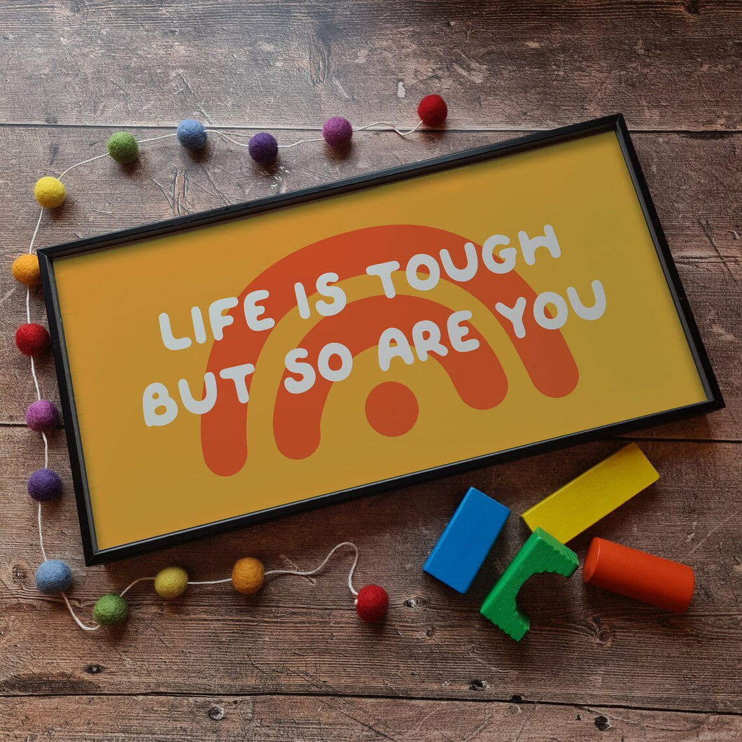 Life Is Tough... Framed Metal Print