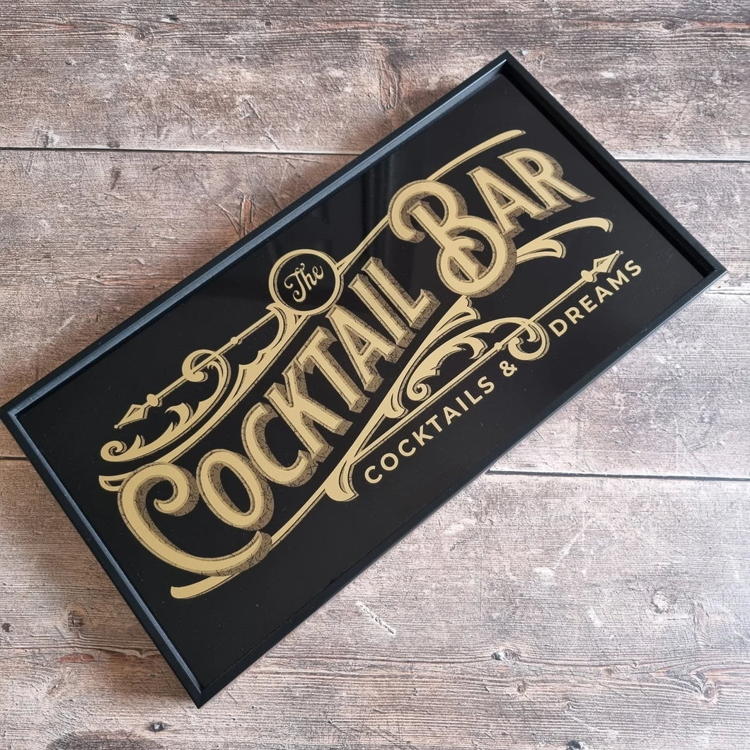 Gold // Silver Vintage style Cocktail Bar Sign