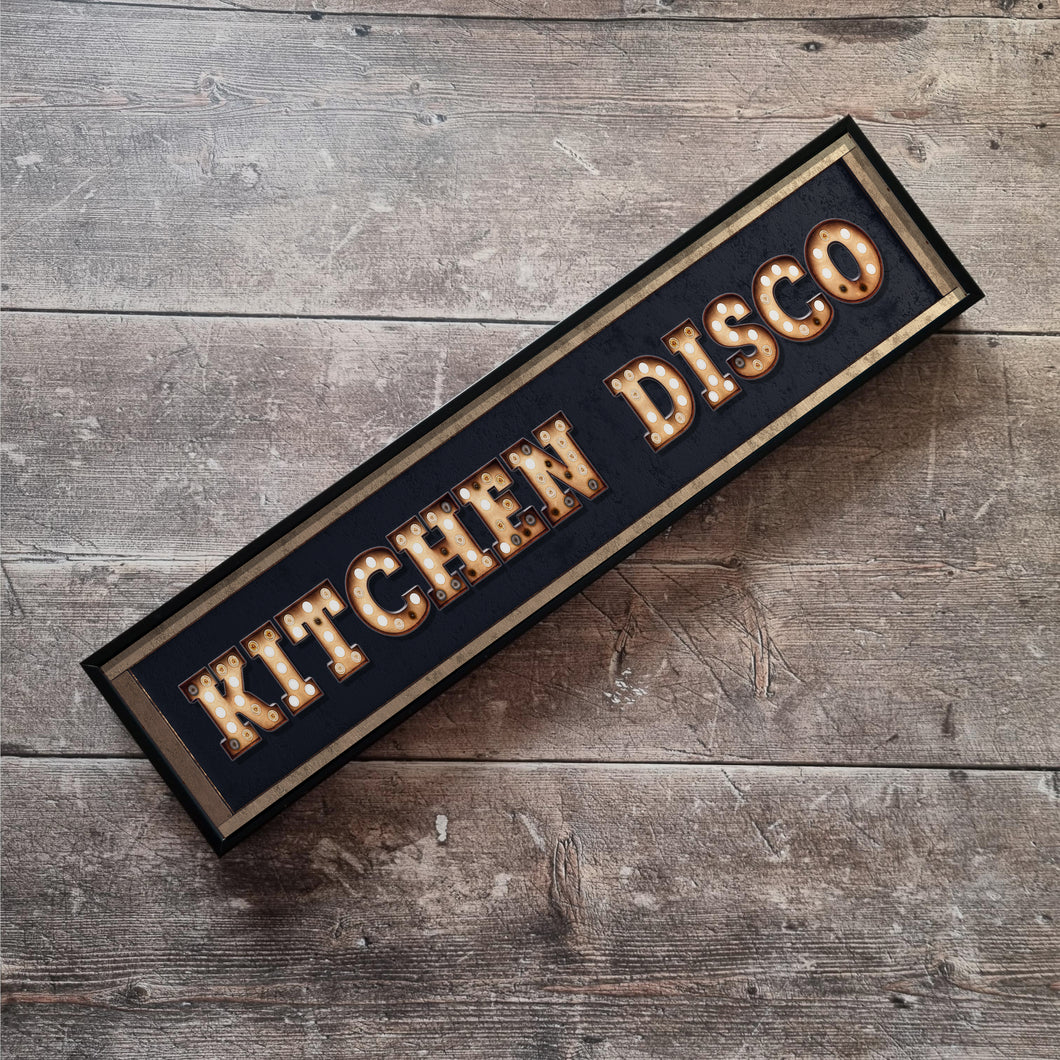 Kitchen Disco Framed Metal Print