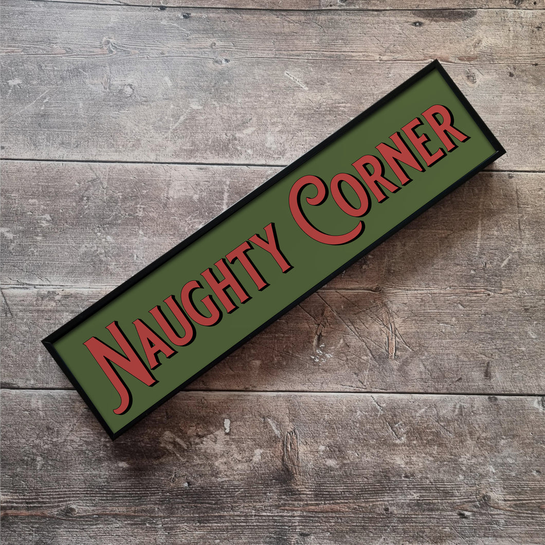 Naughty Corner Framed Metal Print