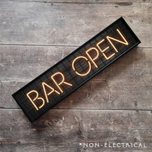 Load image into Gallery viewer, Bar Open : Neon Style Metal Print
