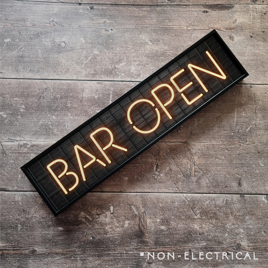 Bar Open : Neon Style Metal Print