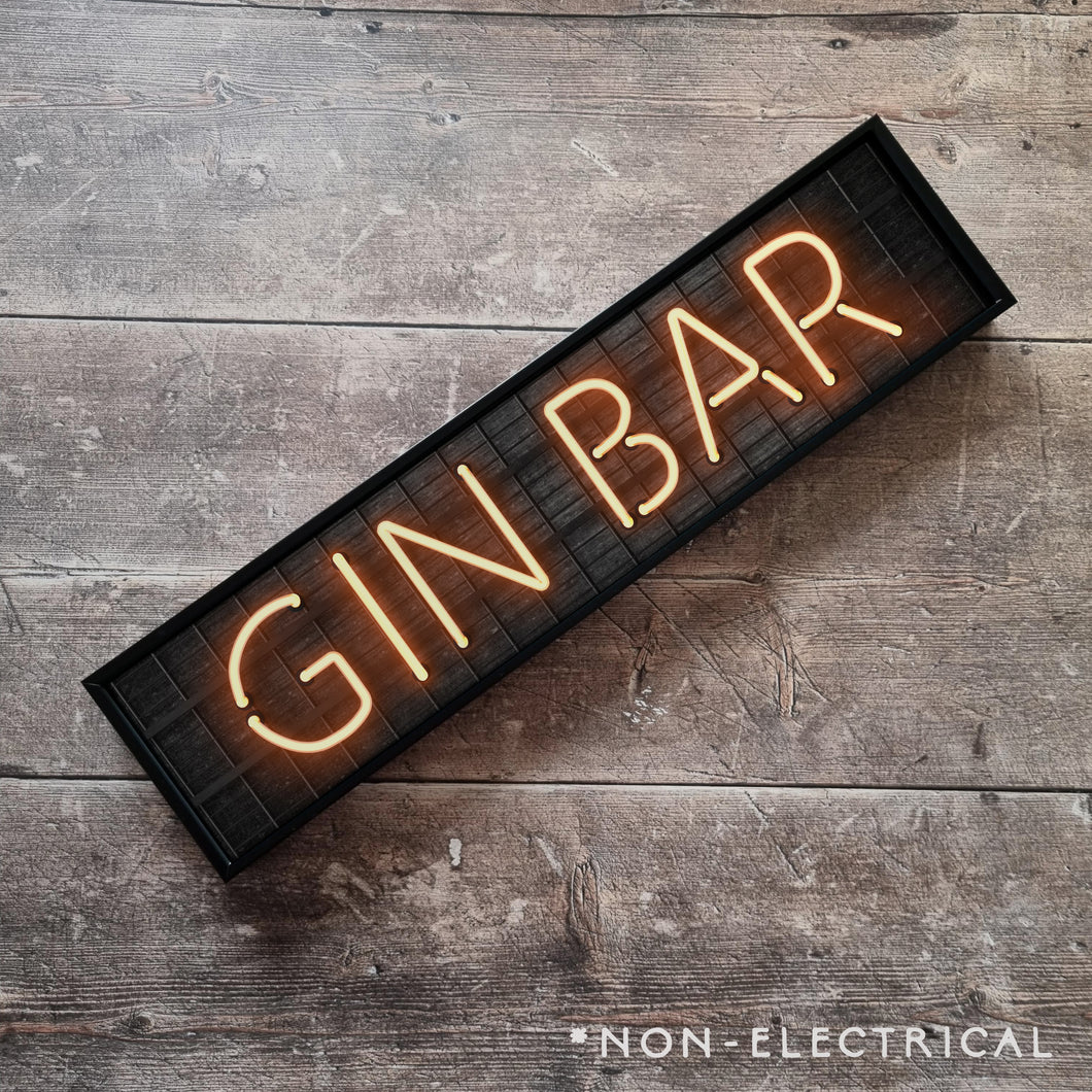 Gin Bar : Neon Style Metal Print