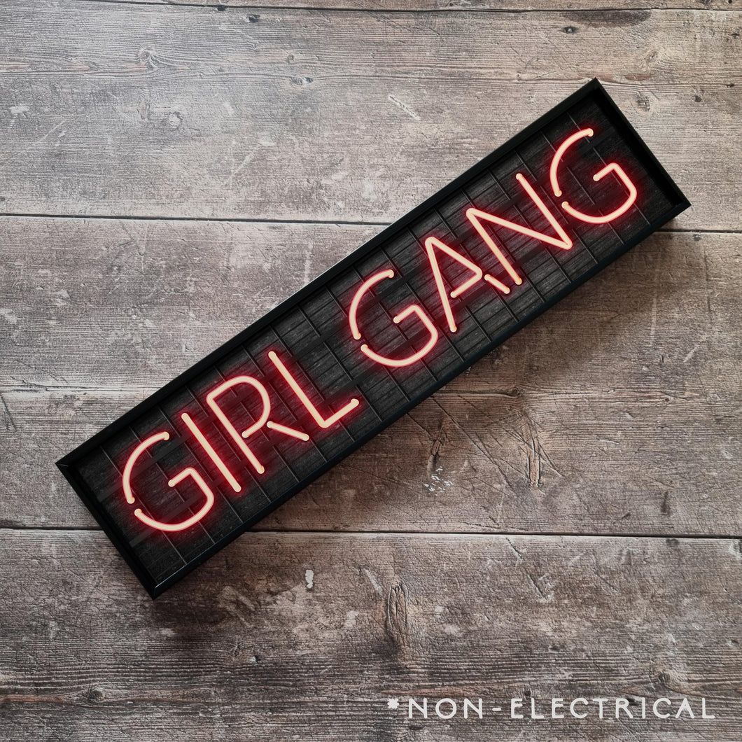 Girl Gang : Neon Style Metal Print