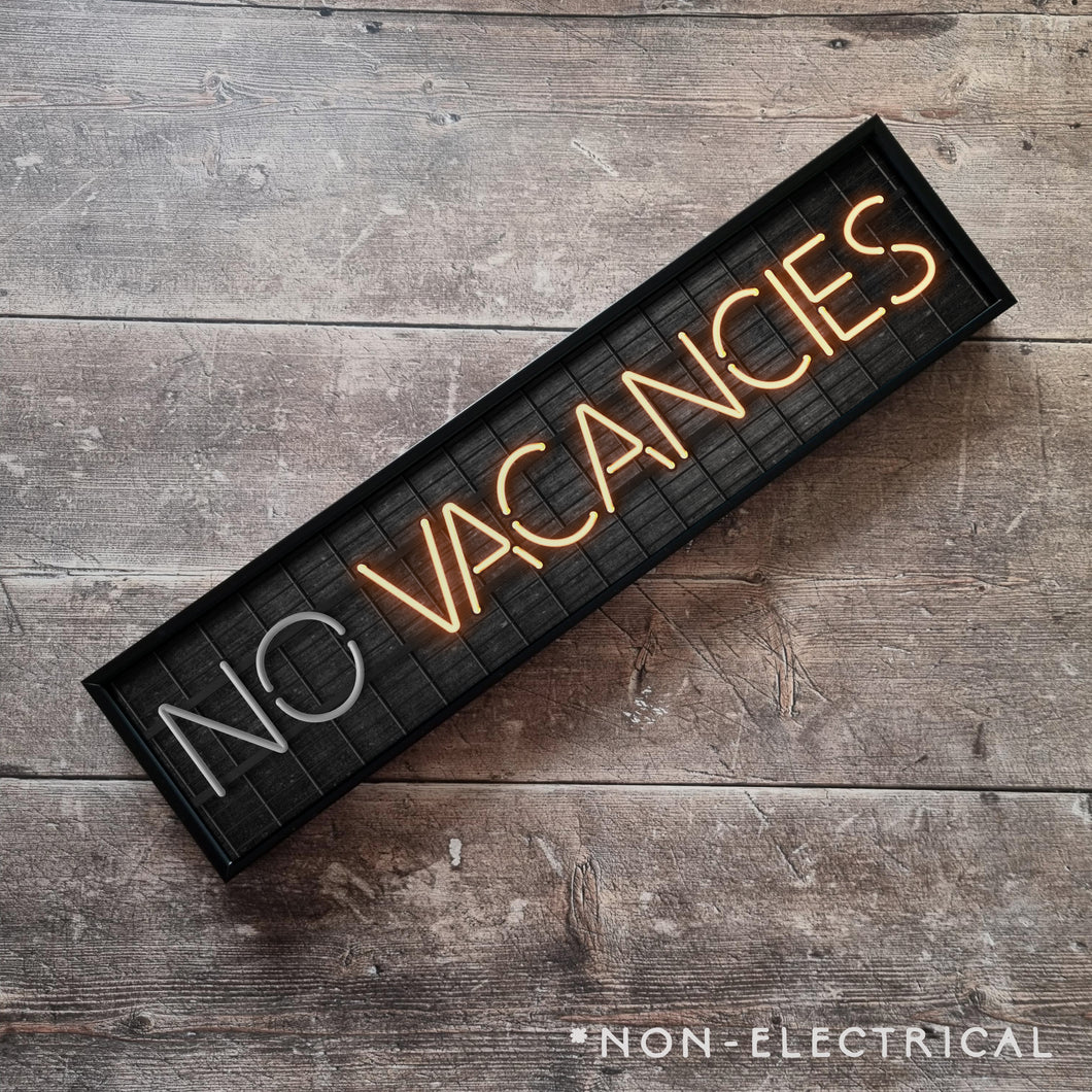 No Vacancies : Neon Style Metal Print